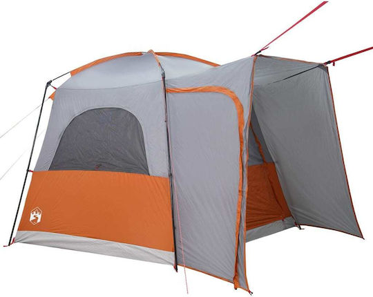 vidaXL Camping Tent Gray for 4 People 410x357x222cm Grey/Orange