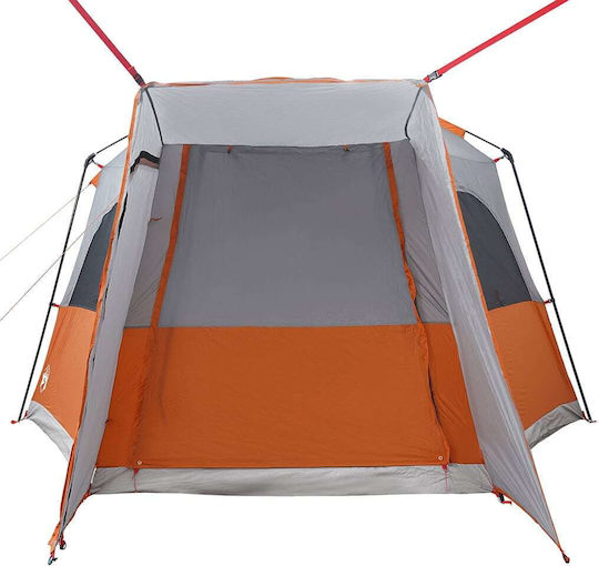 vidaXL Camping Tent Gray for 4 People 410x357x222cm Grey/Orange