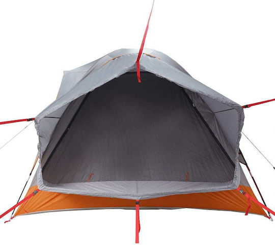 vidaXL Car Camping Tent Orange for 4 People 300x300x230cm Grey/Orange