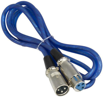 XLR male to XLR female 1.5m Cable Blue (CR-145/1.5)