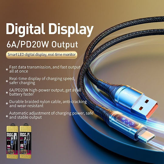 WK Sakin USB-C to Lightning Cable 20W Black 1m (WK-WDC-167)