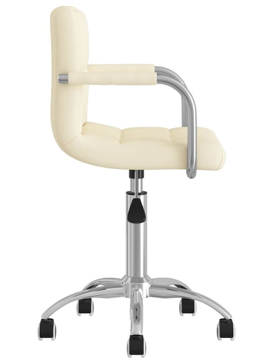 Rotating Chair Visitor with Arms & Wheels in Beige Color 50x47x74.5cm 1pcs