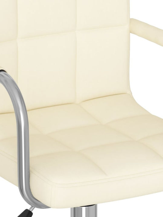 Rotating Chair Visitor with Arms & Wheels in Beige Color 50x47x74.5cm 1pcs