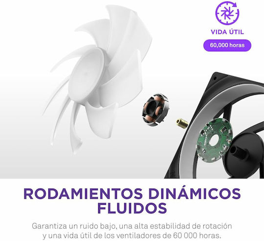 NZXT F280 Core Case Fan (2000rpm / 98.61cfm) με RGB Φωτισμό και Σύνδεση 4-Pin PWM / 4-pin NZXT RGB