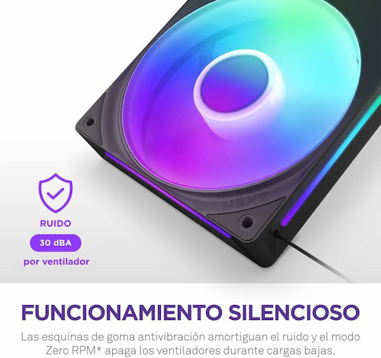 NZXT Ventilator Pentru Carcasă F240 Core (2400rpm / 75.12cfm) Cu Iluminare RGB Și Conexiune 4-Pin PWM / 4-Pin RGB NZXT