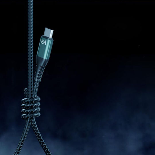 WK Braided USB to Type-C / Lightning / micro USB 1.2m 6A Cable Gray (WK-WDC-170_SILVER)