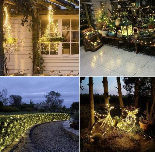 Gardlov Hanging Solar Light Garland Warm White with Motion Sensor and Photocell IP44