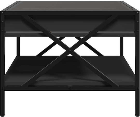 Rechteckiger Beistelltisch Glas Schwarz M70xB50xH38cm