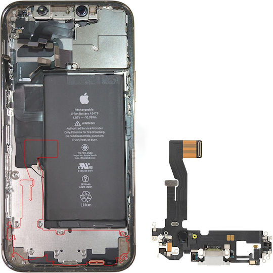 Lightning Charging Connector Iphone 12 12 Pro Microphone Silver