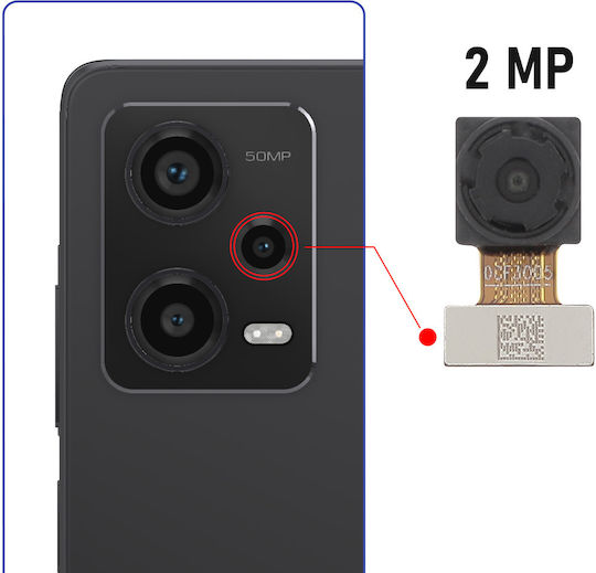 Modul Cameră Clappio 12t/redmi Note 12 Pro Lentilă Macro 2mp Negru