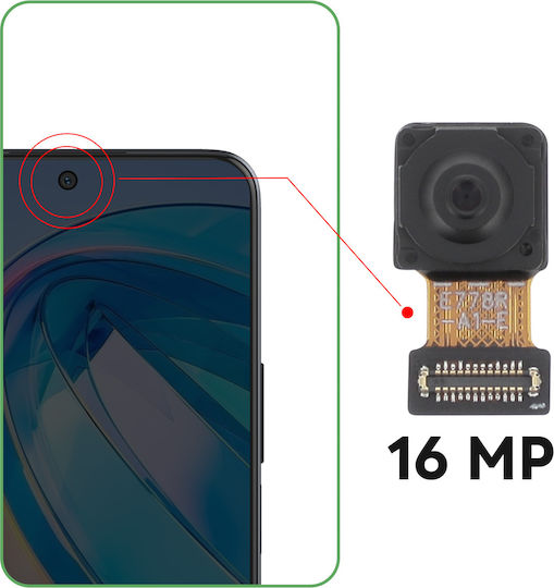 Clappio предна камера Honor X8a 16mp селфи сензор черен