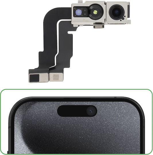 Релайф Предна Камера Iphone 15 Pro 12mp Селфи Сензор Черен