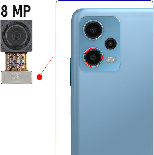 Clappio Camera Modul Redmi Note 12 5g Ultra Wide-angle 8mp Sensor Black