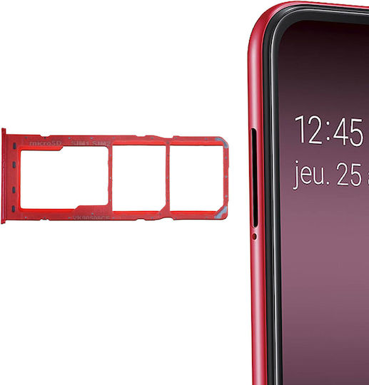 SIM-Karten-Einschub Ersatz 2x Nano-SIM MicroSD Galaxy A10 Rot