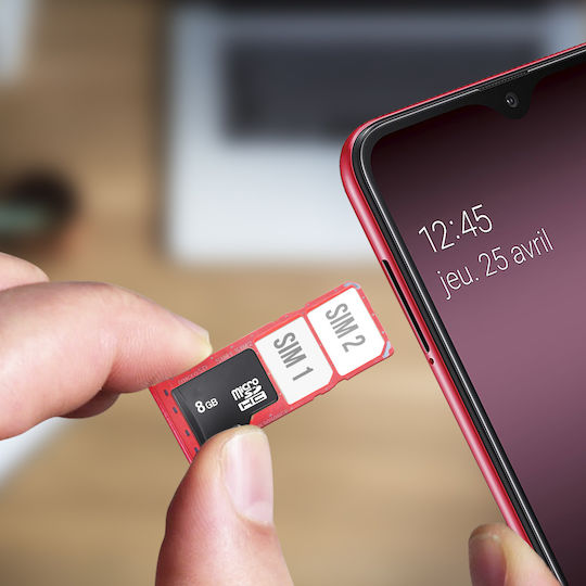 SIM-Karten-Einschub Ersatz 2x Nano-SIM MicroSD Galaxy A10 Rot