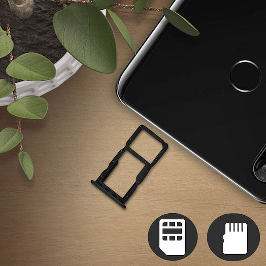 Слот за SIM и Micro SD карта адаптер Huawei P30 Lite резервни части черен