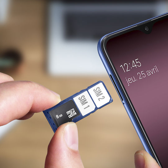 SIM-Kartenfach Ersatz 2x Nano SIM MicroSD Galaxy A10 Blau