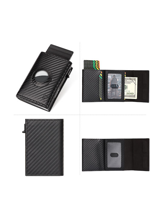 Men's Wallet Cards with RFID and Slide Mechanism Black