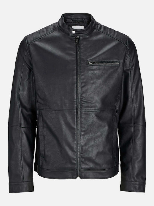 Μπουφάν από Δερματίνη Biker Black