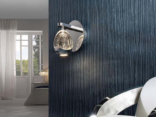 Rocio Leuchte Wand mit Integrierter LED und Warmweißes Licht Silber 13x19cm