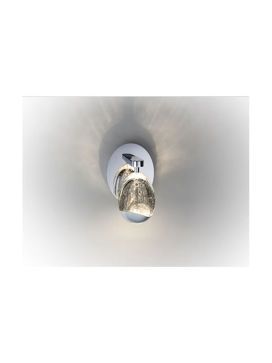 Rocio Leuchte Wand mit Integrierter LED und Warmweißes Licht Silber 13x19cm