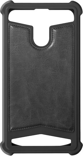 Husă universală din piele ecologică, absorbantă de șocuri, pentru smartphone-uri de 4.3" și 4.7" – Negru