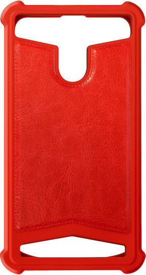 Universal Faux-Leather Shock Absorbing Case for 4.3" and 4.7" Smartphones – Red