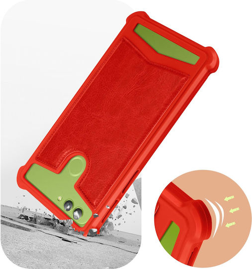 Universal Faux-Leather Shock Absorbing Case for 4.3" and 4.7" Smartphones – Red