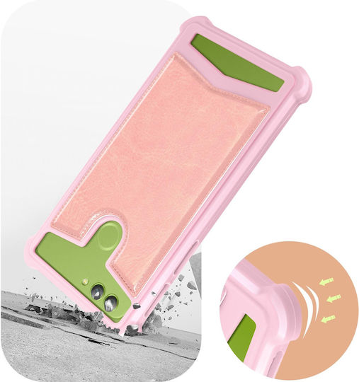Universal Faux-leather Shock Absorbing Case 5.0" 5.3" Smartphones – Pink