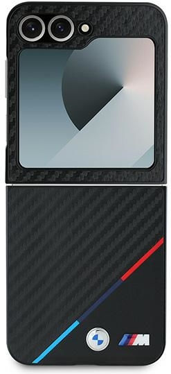 BMW Carbon Tricolor Book Plastic / Leather Black (Galaxy Z Flip6)