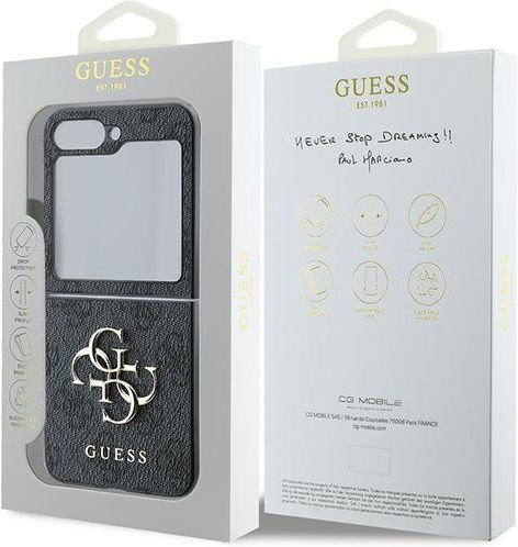 Guess Synthetic Leather Back Cover Black (Galaxy Z Flip6)