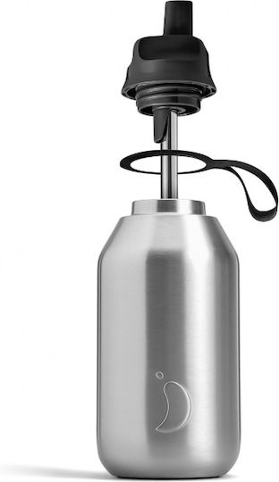 Chilly's Series 2 Flip Μπουκάλι Θερμός Ανοξείδωτο BPA Free 350ml Stainless Steel με Καλαμάκι και Καπάκι-Θηλιά (Loop)