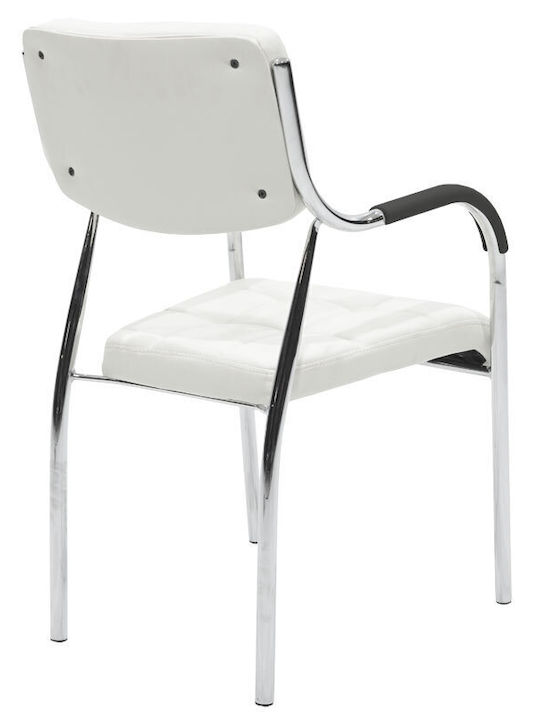 Chair Visitor Otlen with Arms in White Color 47x45x87cm 1pcs