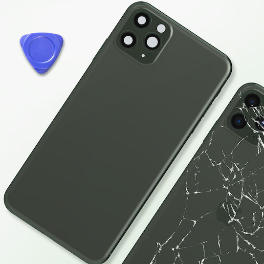 Clappio Frame + Battery Cover Iphone 11 Pro Rear Window Khaki
