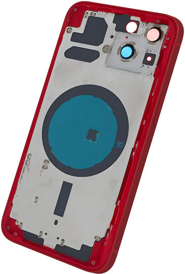 Clappio Rahmen + Akkudeckel iPhone 13 Rückseite Fenster Rot