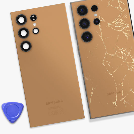 Оригинален заден капак за батерия Samsung Galaxy S24 Ultra Титаниев Сервизен пакет Розово злато