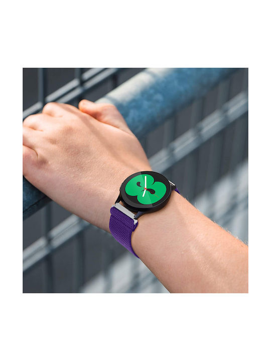 Bracelet for Your Galaxy Watch 4 in Purple Auto-Adjustable Nylon Weave