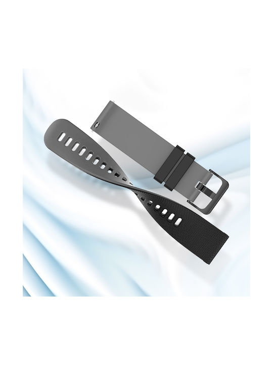 Huawei Watch GT 3 Armband Silikon Zweifarbig Texturiert Grau Schwarz