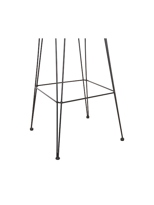 Scaun De Bar Pentru Exterior Rattan Allegra Cu Pernă Neagră Bej 55x54x108cm