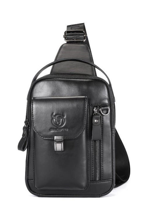 Leather Men's Bag Sling Black