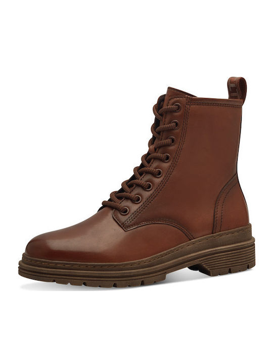 Leather Women's Ankle Boots Tabac Brown