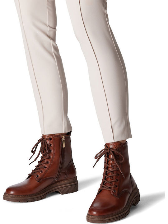 Leather Women's Ankle Boots Tabac Brown