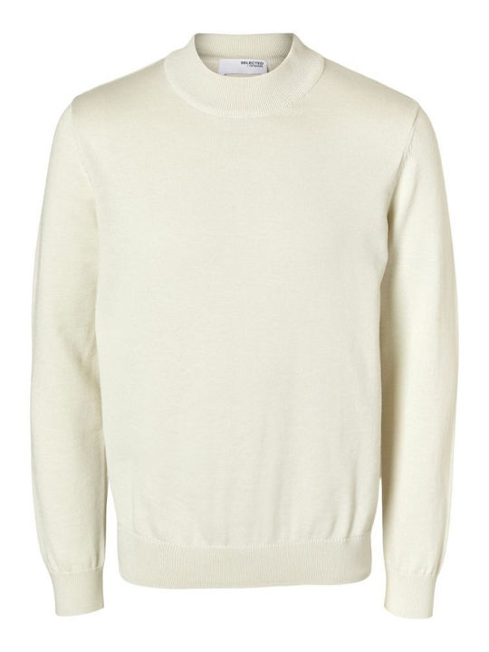 Selected Men's Long Sleeve Sweater Turtleneck Beige