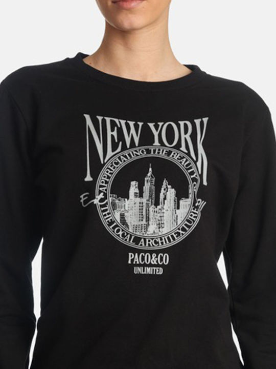 Women's Blouse Cotton Long Sleeve Black