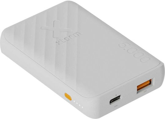 Xtorm Go2 Power Bank 5000mAh 12W με Θύρα USB-A και Θύρα USB-C Λευκό