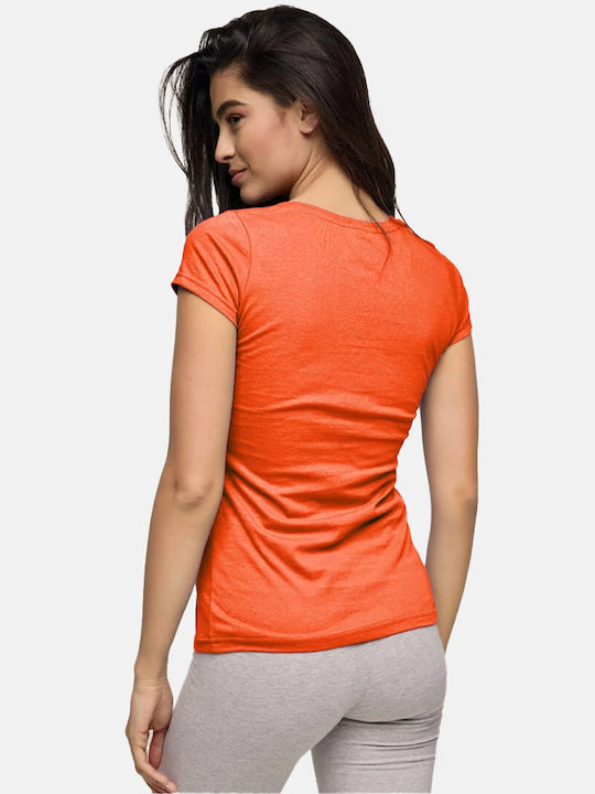 Bodymove Women's T-shirt with V Neckline orange