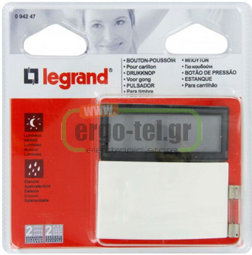 Legrand Wall Push Bell Button White 094247