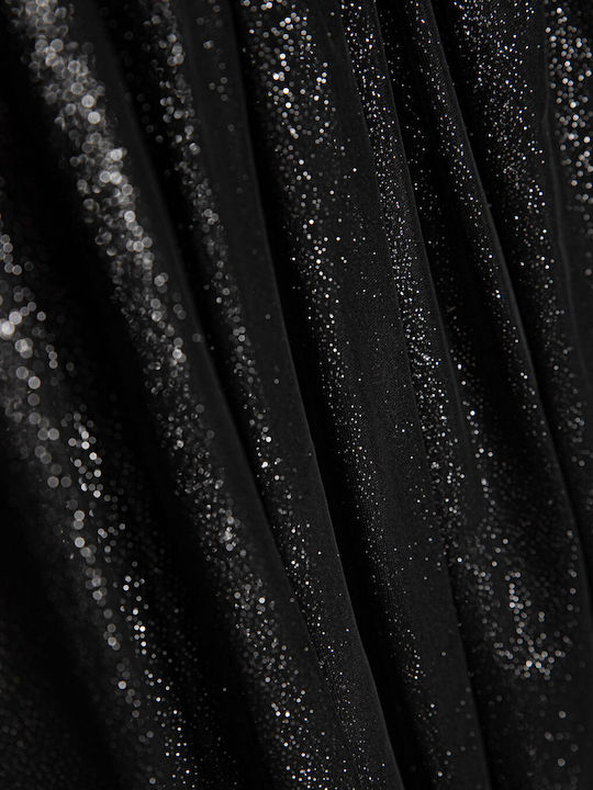 Mini Trägerloses Glitzerkleid Schwarz Schwarz