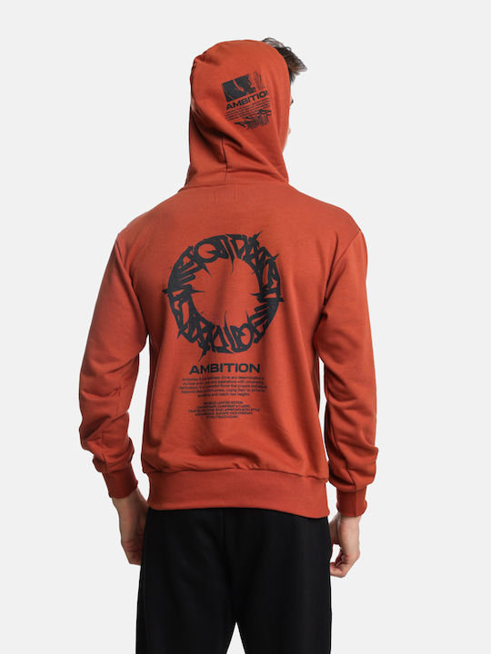 Paco & Co Herren Sweatshirt mit Kapuze Orange