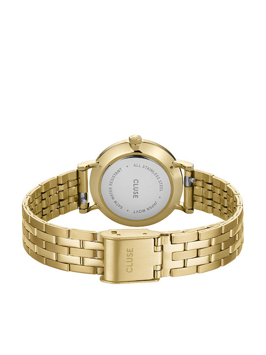 Cluse Boho Womens Watch 28mm Battery With Gold Steel Bracelet